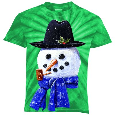 Snowman Smile Kids Tie-Dye T-Shirt