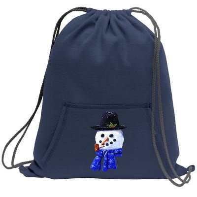 Snowman Smile Sweatshirt Cinch Pack Bag