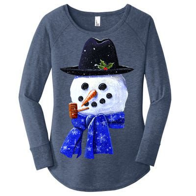 Snowman Smile Women's Perfect Tri Tunic Long Sleeve Shirt