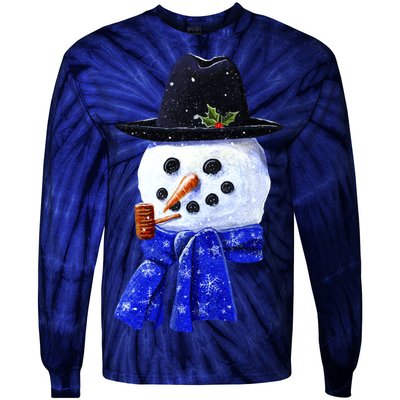 Snowman Smile Tie-Dye Long Sleeve Shirt