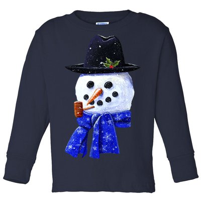 Snowman Smile Toddler Long Sleeve Shirt