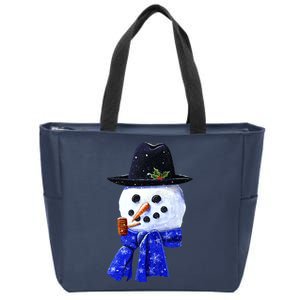 Snowman Smile Zip Tote Bag