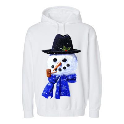 Snowman Smile Garment-Dyed Fleece Hoodie