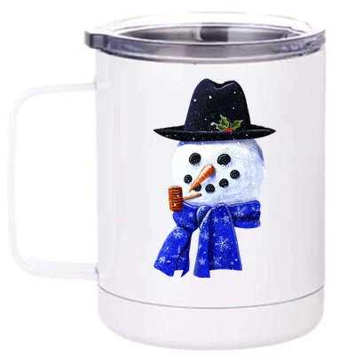 Snowman Smile 12 oz Stainless Steel Tumbler Cup