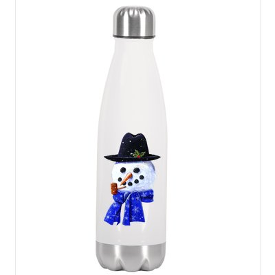 Snowman Smile Stainless Steel Insulated Water Bottle