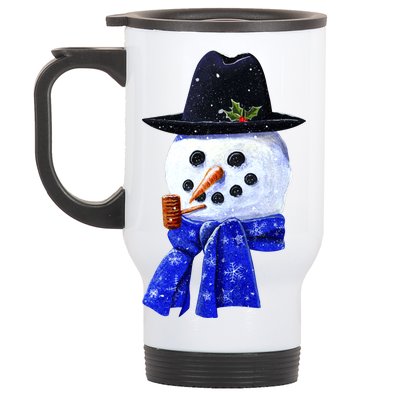 Snowman Smile Stainless Steel Travel Mug