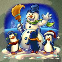 Snowman With Penguins Having Fun Legacy Tie Dye Trucker Hat
