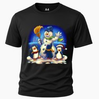 Snowman With Penguins Having Fun Performance Shirt