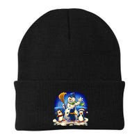 Snowman With Penguins Having Fun Beanie
