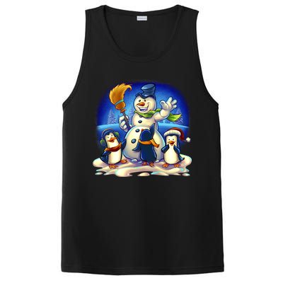 Snowman With Penguins Having Fun PosiCharge Competitor Tank