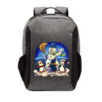 Snowman With Penguins Having Fun Vector Backpack