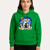 Snowman With Penguins Having Fun Hoodie