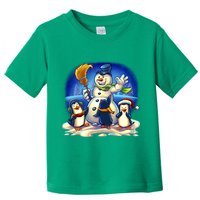 Snowman With Penguins Having Fun Toddler T-Shirt