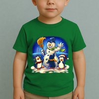 Snowman With Penguins Having Fun Toddler T-Shirt