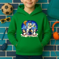 Snowman With Penguins Having Fun Kids Hoodie