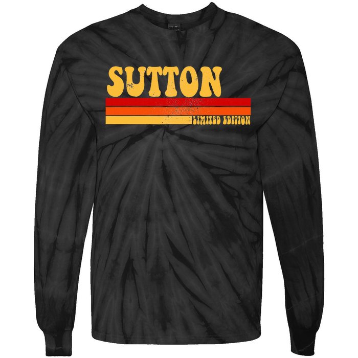 Sutton Name Personalized Idea Retro Vintage Sutton Tie-Dye Long Sleeve Shirt