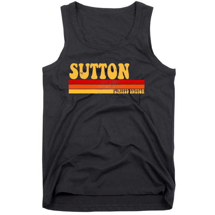 Sutton Name Personalized Idea Retro Vintage Sutton Tank Top