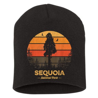 Sequoia National Park Retro Vintage Souvenir Short Acrylic Beanie