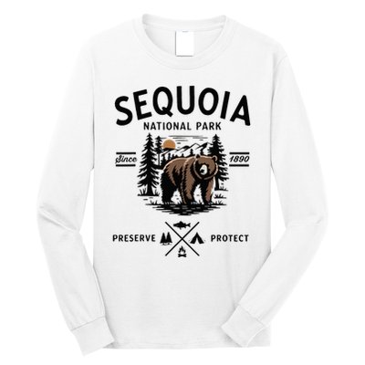 Sequoia National Park Grizzly Bear Camping California 1890 Long Sleeve Shirt