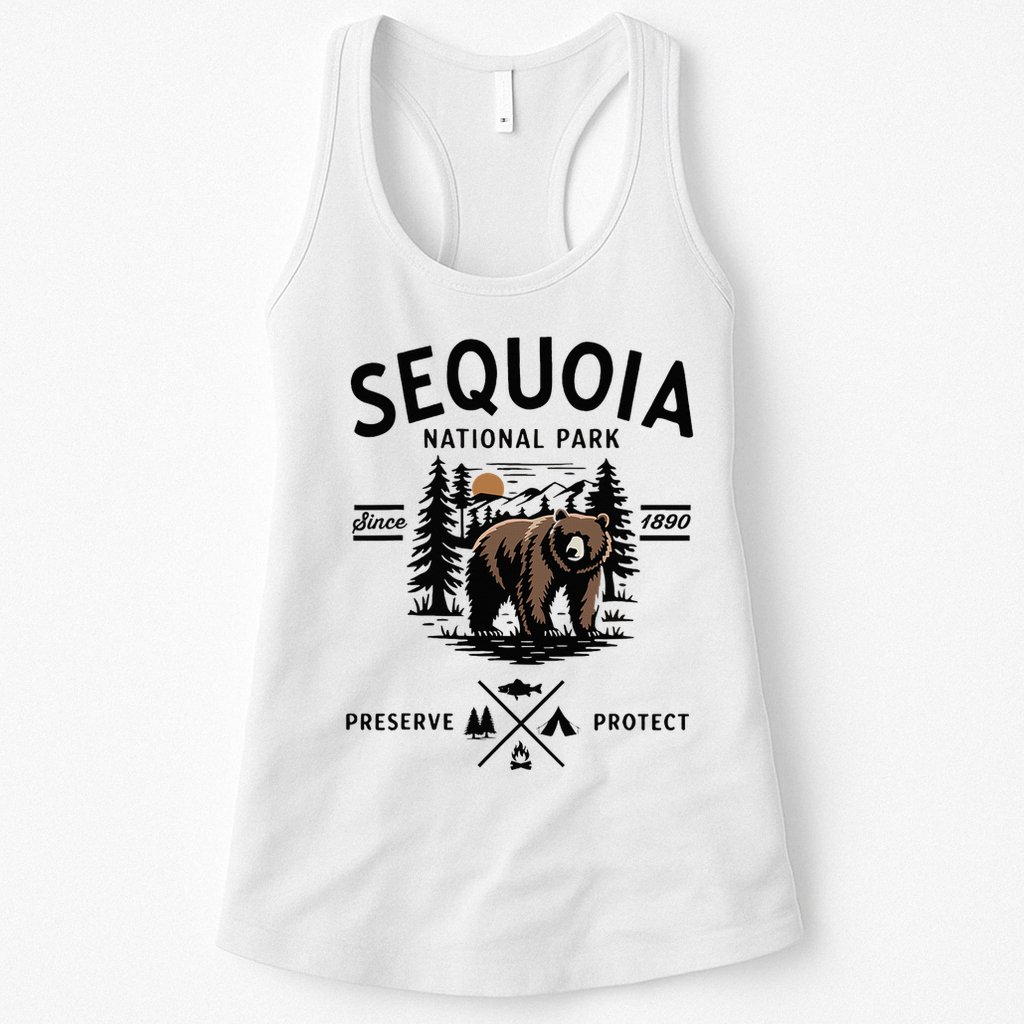 Sequoia National Park Grizzly Bear Camping California 1890 Womens Tank Top