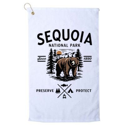 Sequoia National Park Grizzly Bear Camping California 1890 Golf Towel