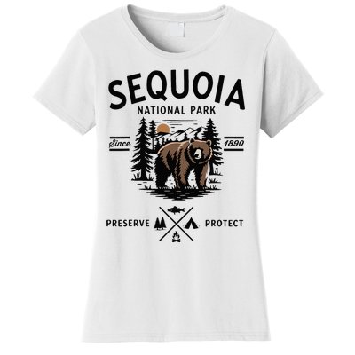 Sequoia National Park Grizzly Bear Camping California 1890 Women's T-Shirt