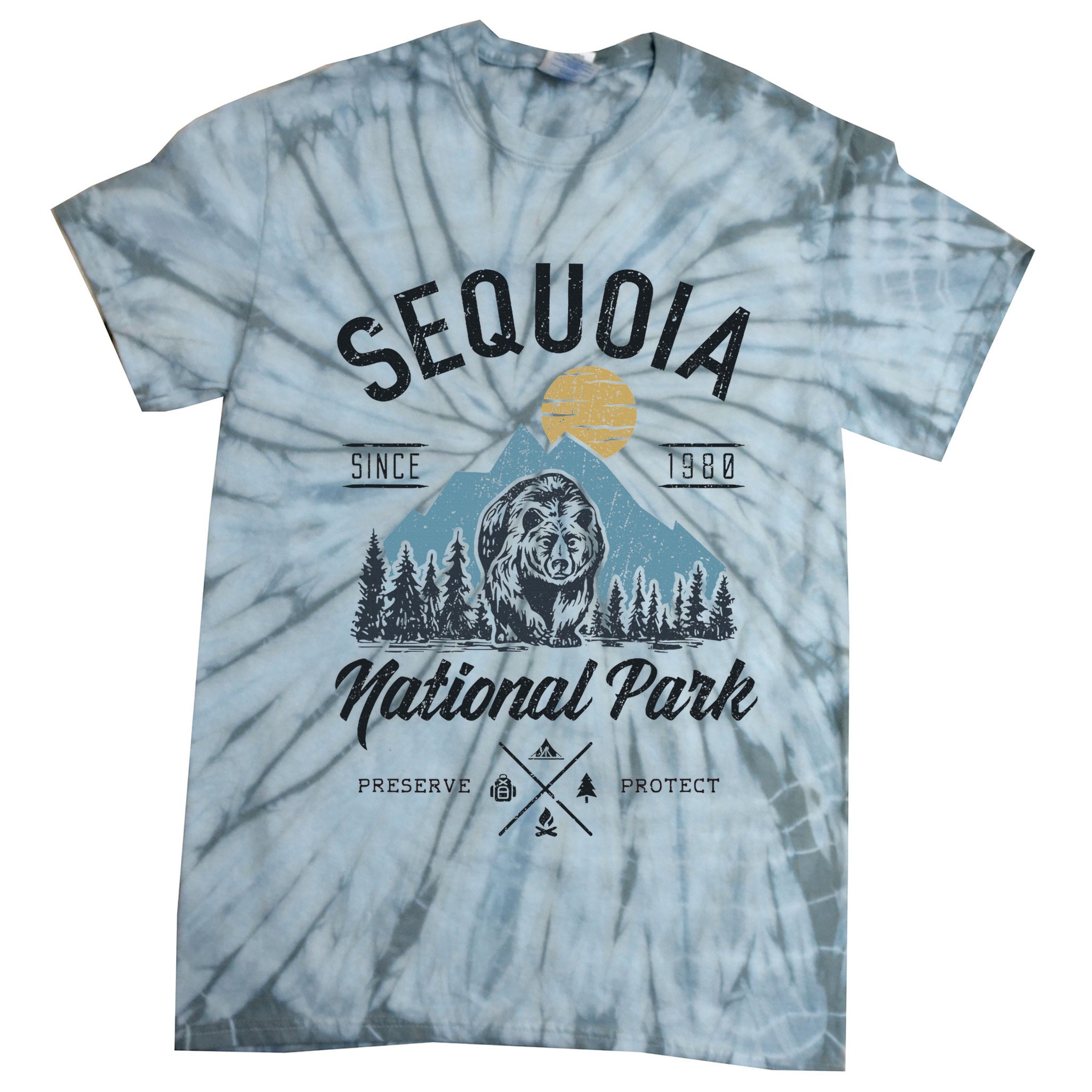 Sequoia National Park Novelty Hiking Camping Tie-Dye T-Shirt