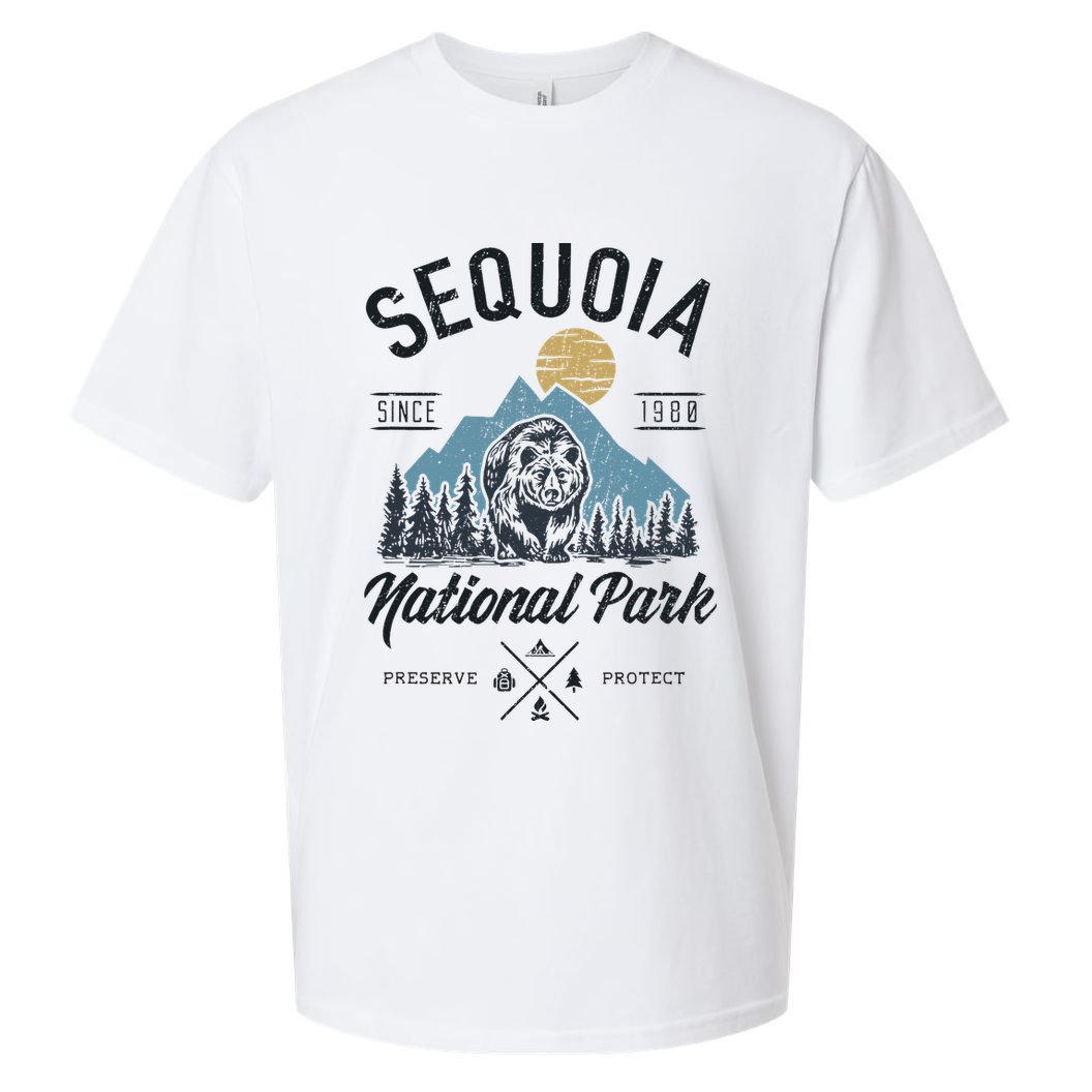 Sequoia National Park Novelty Hiking Camping Sueded Cloud Jersey T-Shirt