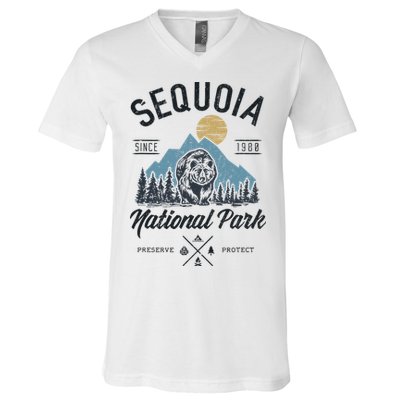Sequoia National Park Novelty Hiking Camping V-Neck T-Shirt