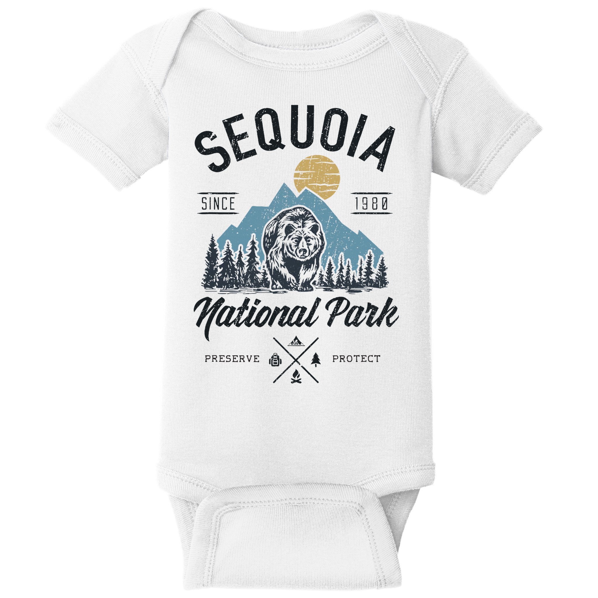 Sequoia National Park Novelty Hiking Camping Baby Bodysuit