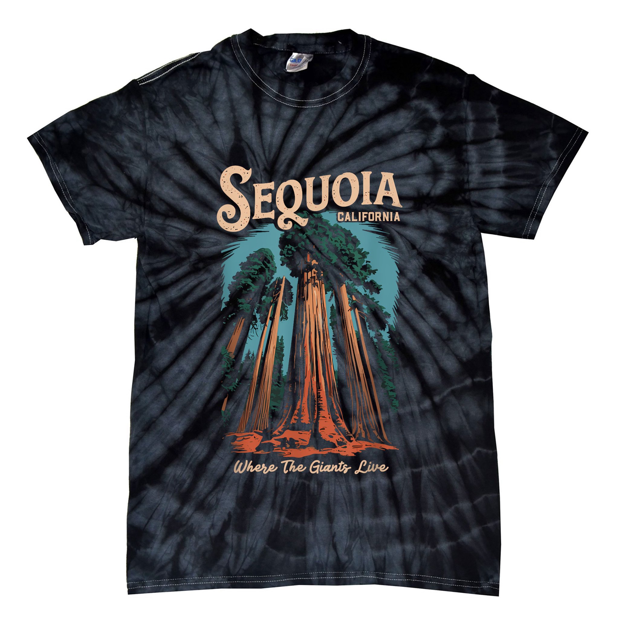 Sequoia National Park California Giant Tree Outdoors Tie-Dye T-Shirt