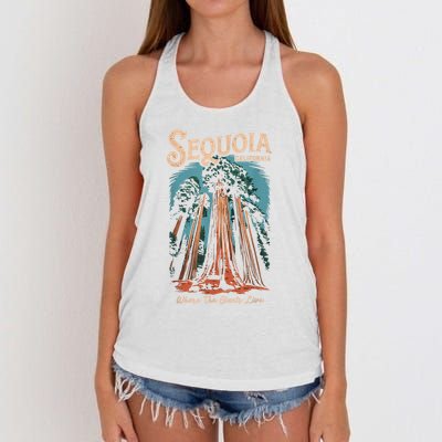 Sequoia National Park California Giant Tree Outdoors Women's Knotted Racerback Tank