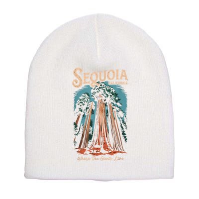 Sequoia National Park California Giant Tree Outdoors Short Acrylic Beanie