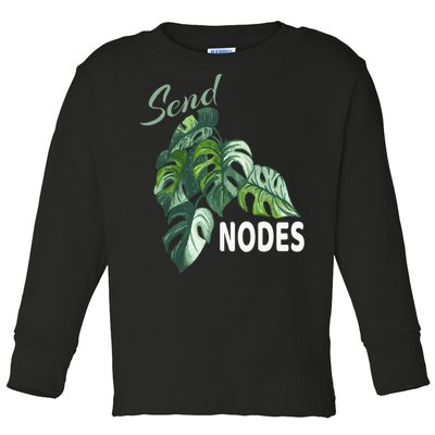 Send Nodes Plant Lovers Monstera Albo Toddler Long Sleeve Shirt