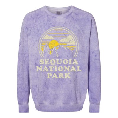 Sequoia National Park California Ca Vintage Hiking Colorblast Crewneck Sweatshirt