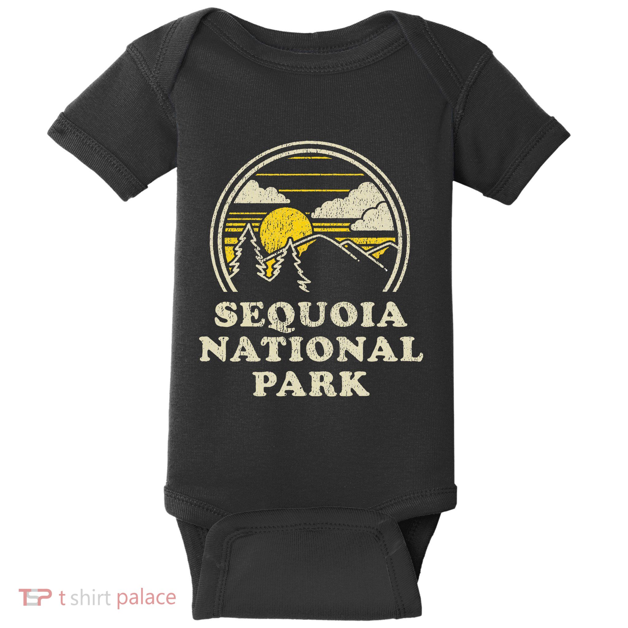 Sequoia National Park California Ca Vintage Hiking Baby Bodysuit