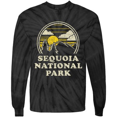 Sequoia National Park California Ca Vintage Hiking Tie-Dye Long Sleeve Shirt