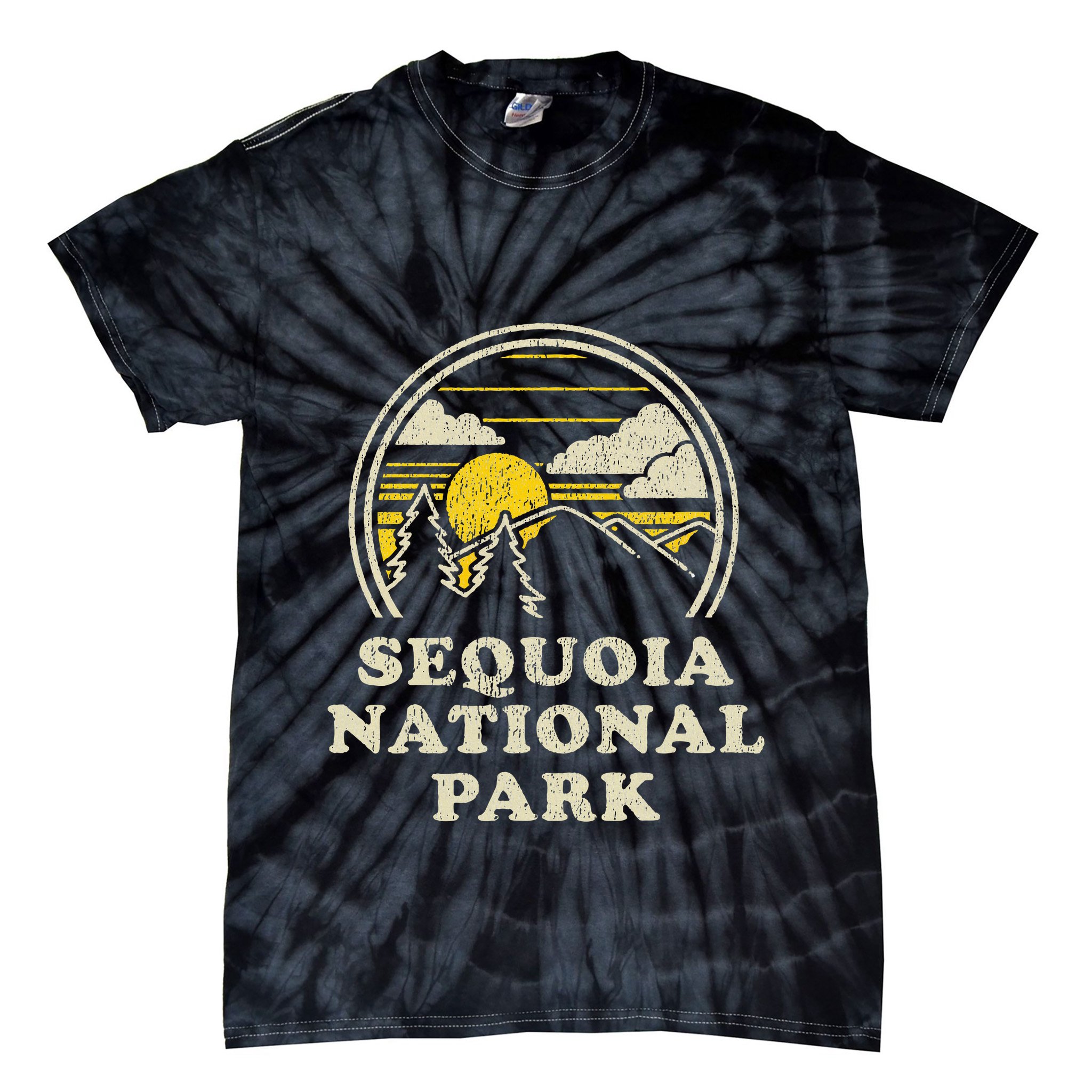 Sequoia National Park California Ca Vintage Hiking Tie-Dye T-Shirt