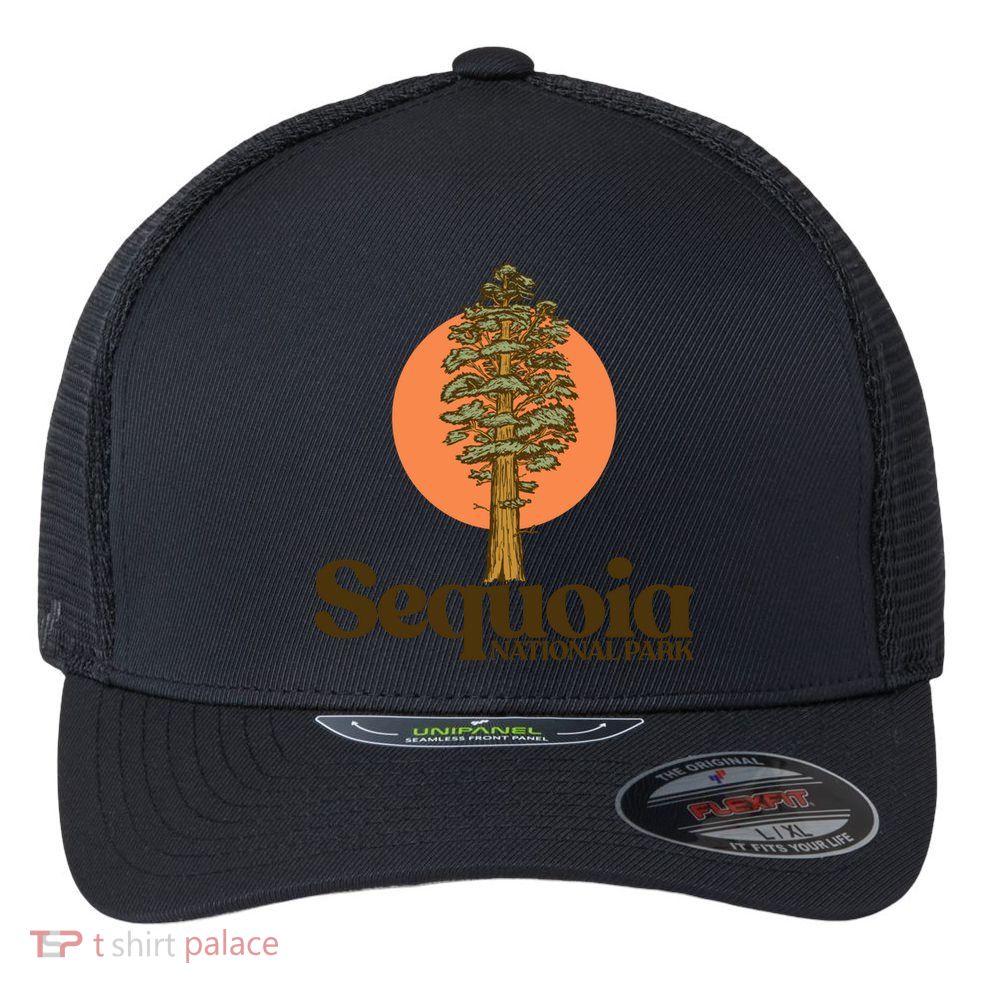 Sequoia National Park General Sher Tree Graphic Cool Gift Flexfit Unipanel Trucker Cap