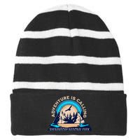 Shenandoah National Park Camping Hiking Family Vacation Striped Beanie with Solid Band