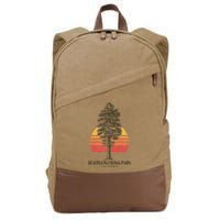 Sequoia National Park Retro Tree Minimalist Graphic Cotton Canvas Backpack