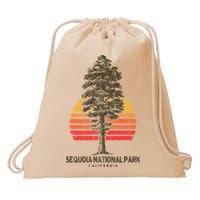 Sequoia National Park Retro Tree Minimalist Graphic Drawstring Bag
