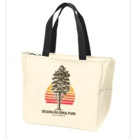 Sequoia National Park Retro Tree Minimalist Graphic Zip Tote Bag
