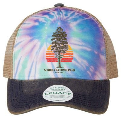 Sequoia National Park Retro Tree Minimalist Graphic Legacy Tie Dye Trucker Hat