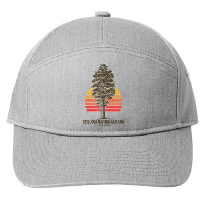 Sequoia National Park Retro Tree Minimalist Graphic 7-Panel Snapback Hat