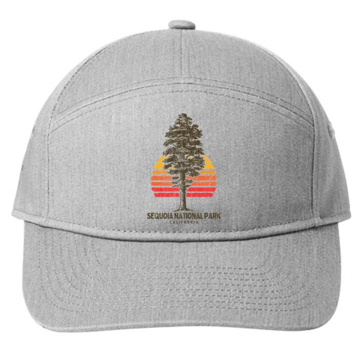 Sequoia National Park Retro Tree Minimalist Graphic 7-Panel Snapback Hat