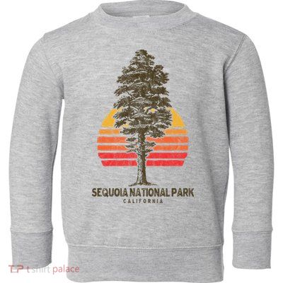 Sequoia National Park Retro Tree Minimalist Graphic Toddler Sweatshirt
