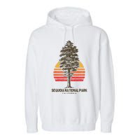 Sequoia National Park Retro Tree Minimalist Graphic Garment-Dyed Fleece Hoodie