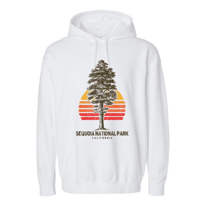 Sequoia National Park Retro Tree Minimalist Graphic Garment-Dyed Fleece Hoodie