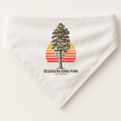 Sequoia National Park Retro Tree Minimalist Graphic USA-Made Doggie Bandana
